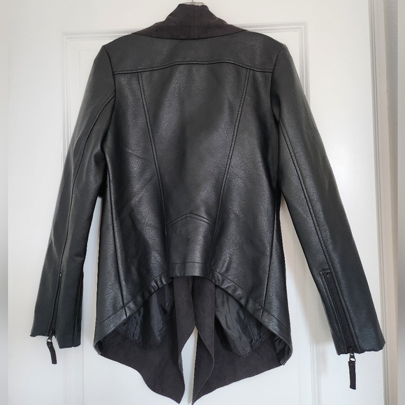 Apt. 9 Womens Black  Faux Leather Jacket size Small - Picture 2 of 9